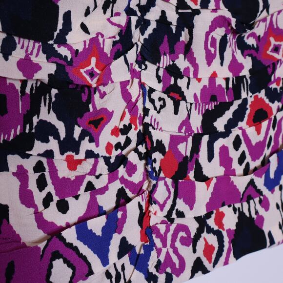 ZARA NEW Draped Printed Multicolored Skirt Abstract Print Casual Women's XS - Picture 9 of 13
